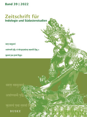 cover image of Zeitschrift für Indologie und Südasienstudien